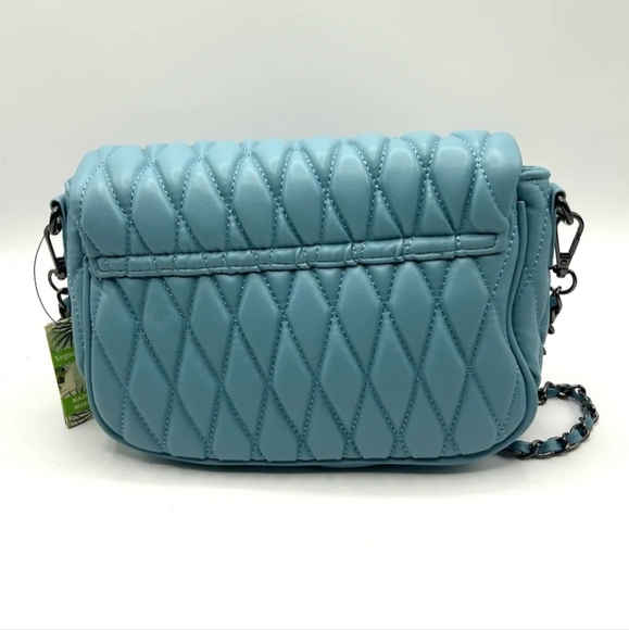 NWT Badgley Mischka Mini Blue Quilted Shoulder Bag - Picture 2 of 2